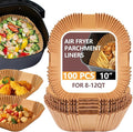 UBeesize XL 10 Inch Air Fryer Paper Liners,100 PCS Parchment Paper, Air Fryer Disposable Paper Liner for Microwave, Non-Stick Air Fryer Liners Square Free of Bleach(Bottom size 9 Inch)
