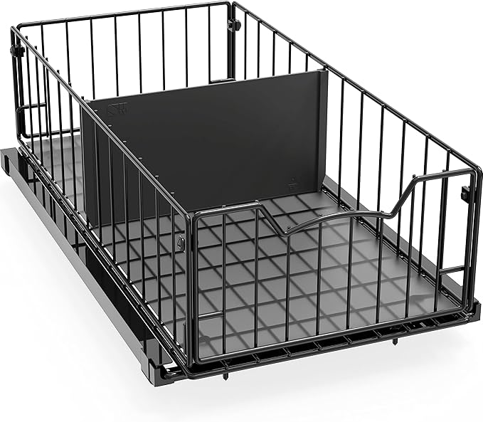 Simple Houseware 3 Tier Basket Drawer + Cabinet Pull-Out Shelf