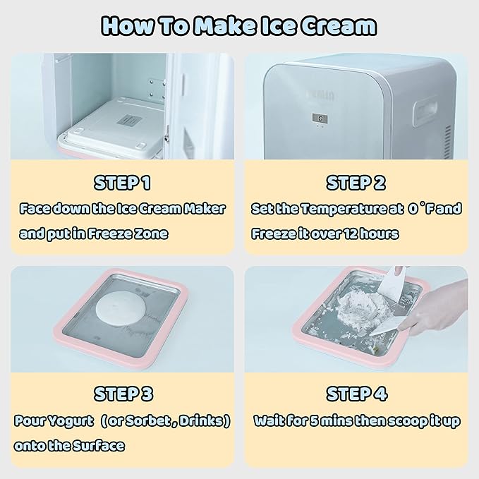 JoyMech Ice Cream Roll Maker Rolled Ice Cream Machine, Sweet Spot Pan, Instant Cold Plate, Ideal for Making Rolled Ice Cream Soft Serve Slushies Frozen Yogurt Sorbet and Gelato (Light Pink)