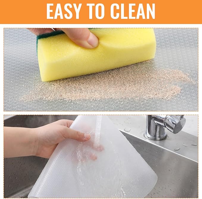 Lazy Susan Shelf Liner 31 Inch EVA Lazy Susan Shelf Liner Non-Adhesive Protection Mats for Cabinet Fridge Refrigerator Pantry Sink Cupboard Storage (2, Clear, Diamond Pattern)