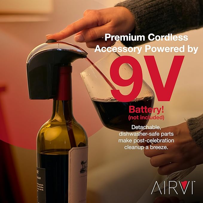 Automatic Wine Dispenser - Electric Aerator Pourer Spout and Decanter, Hands-Free, No-Spill, No-Drip – Enhances Aroma and Flavor – Premium Gifts, Accessories for Wine Lovers, Drinkers (Silver)