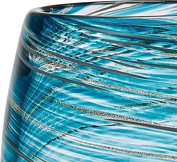 Mikasa Color Swirl Stemless Wine Glass, 4 Count (Pack of 1), Blue