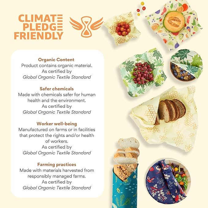 Bee's Wrap Beeswax Wraps for Bread - Beeswax Bread Wrap for Sourdough & Bread Storage - Plastic Free Made in USA Reusable Natural Food Wrap - Meadow Magic