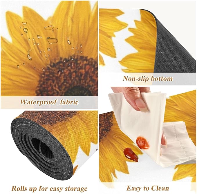 Yellow Sunflowers in Autumn Trivet Table Runner Heat Resistant 230F for Hot Dishes Pots Plates Kitchen Dining Table Protector Decorative 39.37 X 11.8 Inch