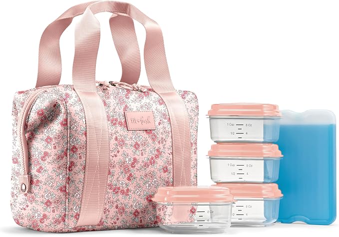 Fit & Fresh Remi Lunch Bag for Women Work – Neoprene Lunch Tote with Containers & Ice Pack, Reusable Meal Prep Lunch Box, Large Capacity, Machine Washable