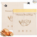 2 Pack Beeswax Bread Bags for Homemade bread＆Sourdough, 17x13 inch XL Reusable Organic Linen, Freezer-Friendly Eco-Friendly Storage for Bread, Keeps Loaves Fresh Longer