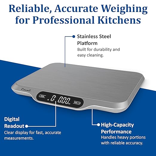 San Jamar SCDGSL33 Slimline Portion Control Digital Scale, Stainless Steel