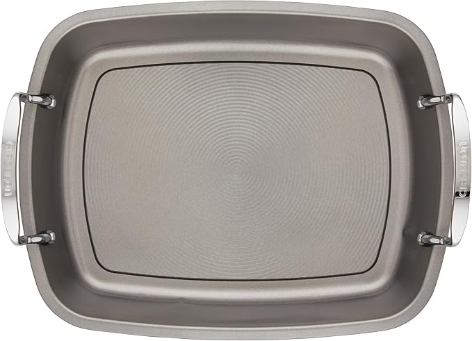 Circulon Nonstick Roasting Pan/Roaster with Rack - 17 Inch x 13 Inch,Gray,(Pack of 3)