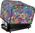 Toaster Cover 4 Slice Watercolor Flower Abstract Colorful Kitchen Small Appliance Covers with Pockets Dust and Fingerprint Protection