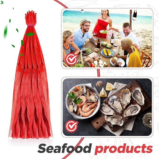 Windyun 1500 Pcs 20 Inch Mesh Bags for Vegetables Mesh Produce Bags Reusable Nylon Netting Bulk, Fits Storage Egg Vegetable Seafood Fruits Grocery (Red)