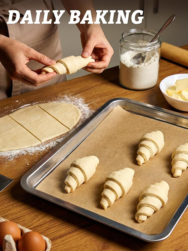 SMARTAKE 300 Pcs Parchment Paper Baking Sheets, 9x13 Inches Non-Stick Precut Baking Parchment, for Baking Grilling Air Fryer Steaming Bread Cup Cake Cookie and More (Unbleached)
