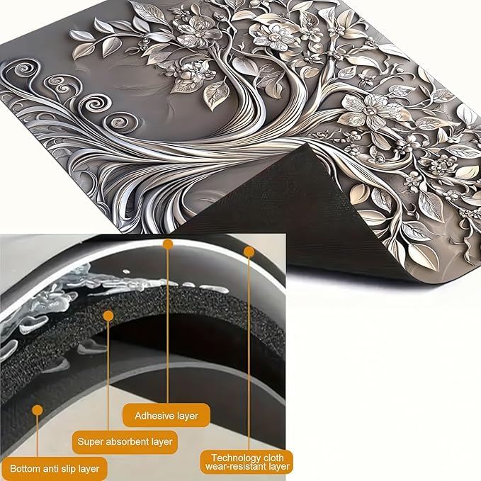 HOMETITUTE Tree of Life Stove Top Cover For Electric 28 x 20 inch Gas Stove Cover Pad Glass Flat Stovetop Covers Mat for Kitchen Fit Under Coffee Absorbent Mat Diatomite