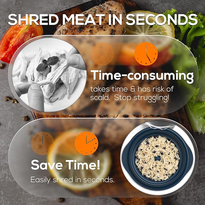 AveFare Chicken Shredder - 10.8Inch Large Chicken Shredder Tool Twist with Brush, Visible Meat Shredder, Ergonomic Handle, Strong Anti-Slip, BPA Free Dishwasher Safe, Suitable for Pork Beef Chicken