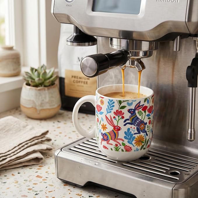 Servo Best Handmade Ceramic Coffee Mugs Set Of 6, 8 Oz Mug with Handle for Hot Beverages, Porcelain Cups for Latte, Hot Tea, Cappuccino, Milk, Cocoa, Microwave & Dishwasher Safe, Gift for Housewarming