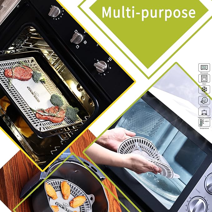 Cook's Aid 2PCS Silicone Induction Cooktop Protector Cover Mat 11"(Magnetic) | 230°C (450℉) Heat-Resistant Induction Stove Protector | Multifunctional Silicone Mat (Logo CK)