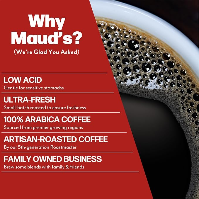 Maud's Cherry & Blueberry Flavored Coffee Pods, 22ct, Medium Roast Flavored Coffee in Single Serve Pods – 100% Arabica Beans, Compatible with Keurig K Cups Maker