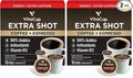VitaCup Extra Shot Strong Coffee Pods, Bold & Intense Dark Roast w/Espresso Shot, High Caffeine, Vitamin B12, Antioxidants, Recyclable Single Serve Pod Compatible w/Keurig K-Cup Brewers, 16ct