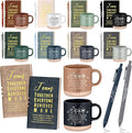Didaey 10 Sets Team Appreciation Gifts Set 13oz Inspirational Ceramic Coffee Mugs A6 Leather Notebooks Ballpoint Pens Bulk Thank You Gifts for Team Members, Employees, Staff, Nurses