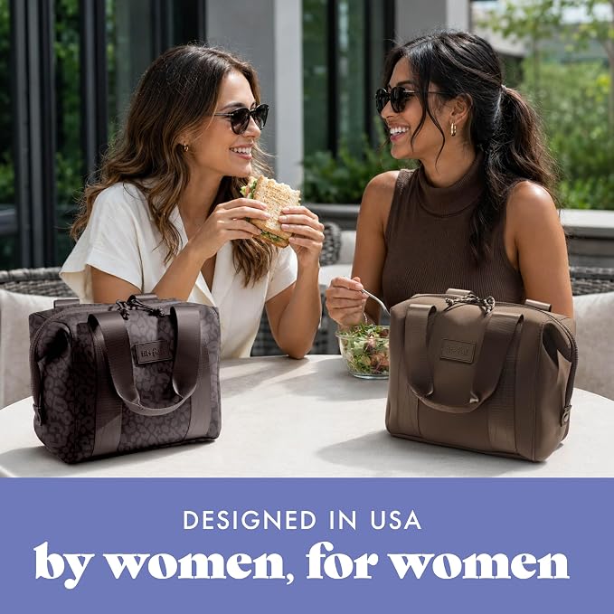 Fit & Fresh Remi Lunch Bag for Women Work – Neoprene Lunch Tote with Containers & Ice Pack, Reusable Meal Prep Lunch Box, Large Capacity, Machine Washable