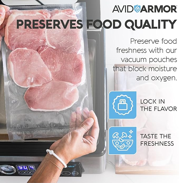 Avid Armor – Chamber Machine Pouches 3.5mil, Pre-Cut Chamber Vacuum Sealer Bags, Heavy Duty Seal Pouch, BPA-Free Chamber Sealer, Assorted Size Pack, 6"x10", 8"x10", 11"x10" - Pack of 300