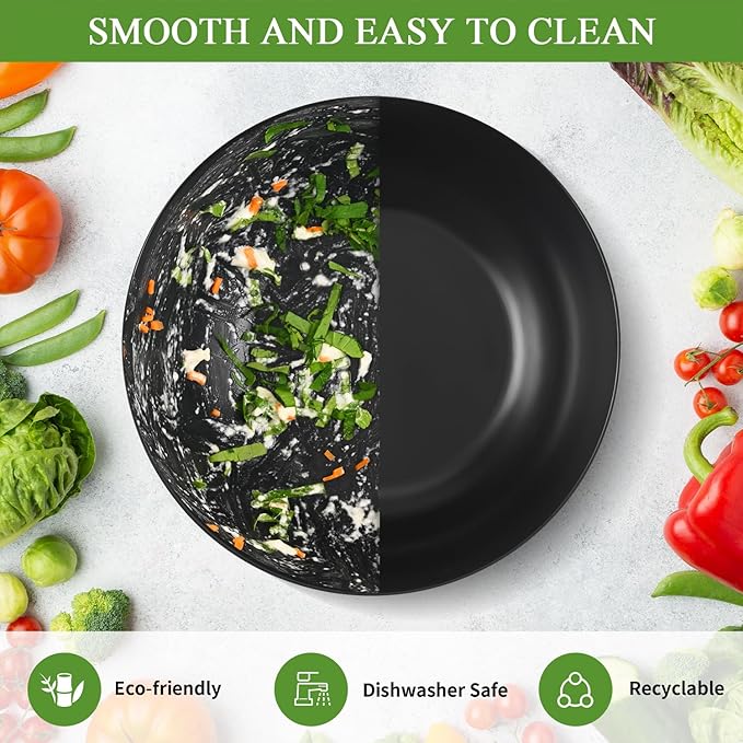 LOVYANXUE Salad Bowl with Lid, 12" Extra Large Bamboo Fiber Salad Bowl with Servers Set for Kitchen, Nature Bamboo Mixing and Serving Bowl with Lid, Spoon and Fork for Fruits,Salads and Vegetables
