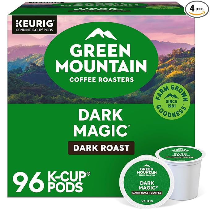 Green Mountain Coffee Roasters Dark Magic, Single-Serve Keurig K-Cup Pods, Dark Roast Coffee Pods, 96 Count