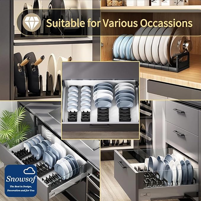 Dish Drying Rack, Stainless Steel Adjustable Bowl Plate Drainer, Pot Lid Holder, Plate Organizer for Cabinet for Cutting Boards, Cooling Racks, Pots & Pans (Bowl Drying Rack,15.7 inch)