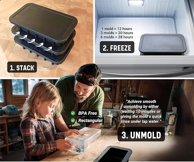 Alaskey® Extra Large Ice Block Mold 5 lbs With Lid (Single) | Create Perfect Ice Bricks | Professional Silicone Mold for Crafting Giant Ice Cubes, Ideal for Ice Baths, Coolers, Bartender Accessories