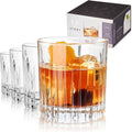 Viski Reserve Milo Crystal Old Fashioned Rocks Glasses, European Crafted Whiskey Glasses for Bourbon, Scotch, Cocktails, Barware Gifts for Men, Man Cave Essentials, Home Bar Glassware, 12 oz, Set of 4