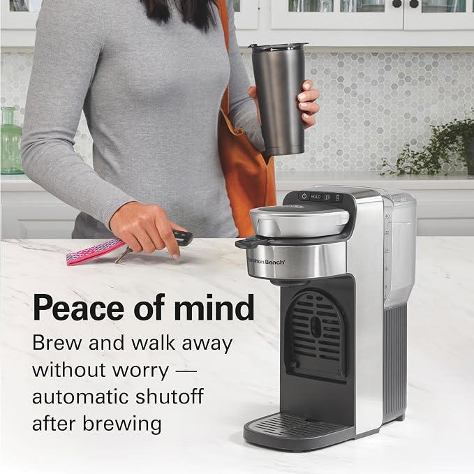 Hamilton Beach The Scoop Single Serve Coffee Maker & Fast Grounds Brewer for 8-14oz. Cups, Brews in Minutes, 40oz. Removable Reservoir, Stainless Steel (49987),Silver | 8-14oz. Cups | Brews in Minutes | 40oz. Removable Reservoir | Stainless Steel & Sil...