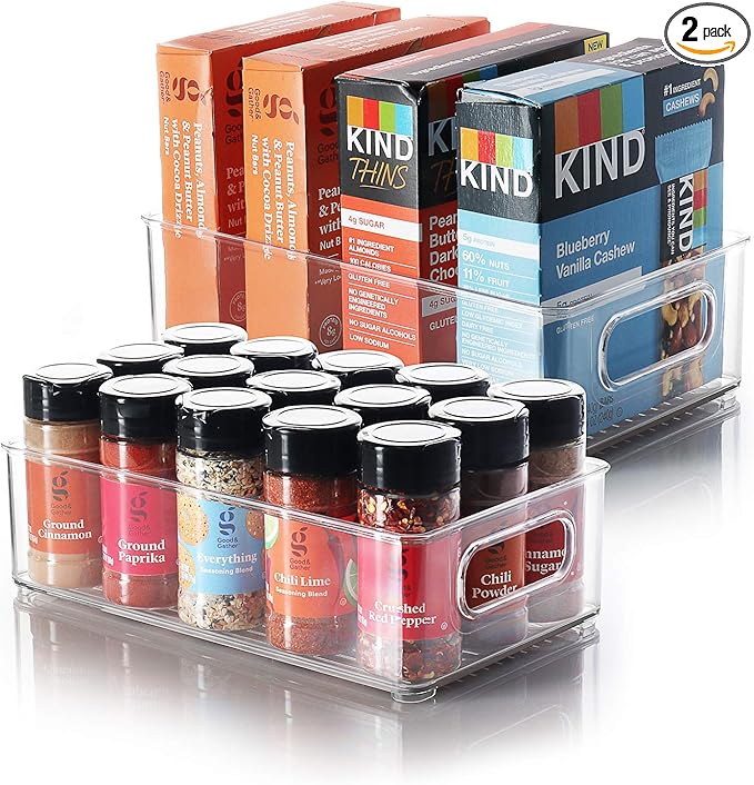 StorageBud Pantry Organization And Storage - Refrigerator Organizer Bins - Stackable Clear Fridge & Freezer Organizer Bins - Great Bins For Pantry, Storage, Organizer, Fridge, Freezer, & More
