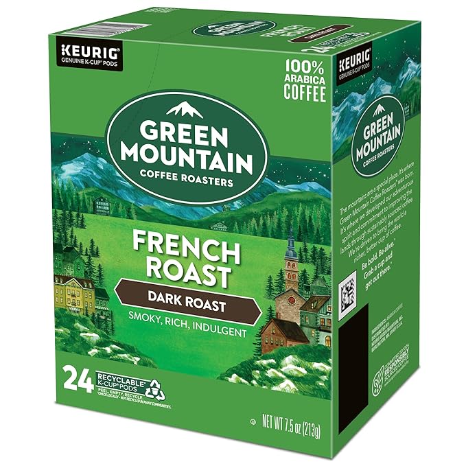 Green Mountain Coffee Roasters French Roast, Single-Serve Keurig K-Cup Pods, Dark Roast Coffee Pods, 96 Count