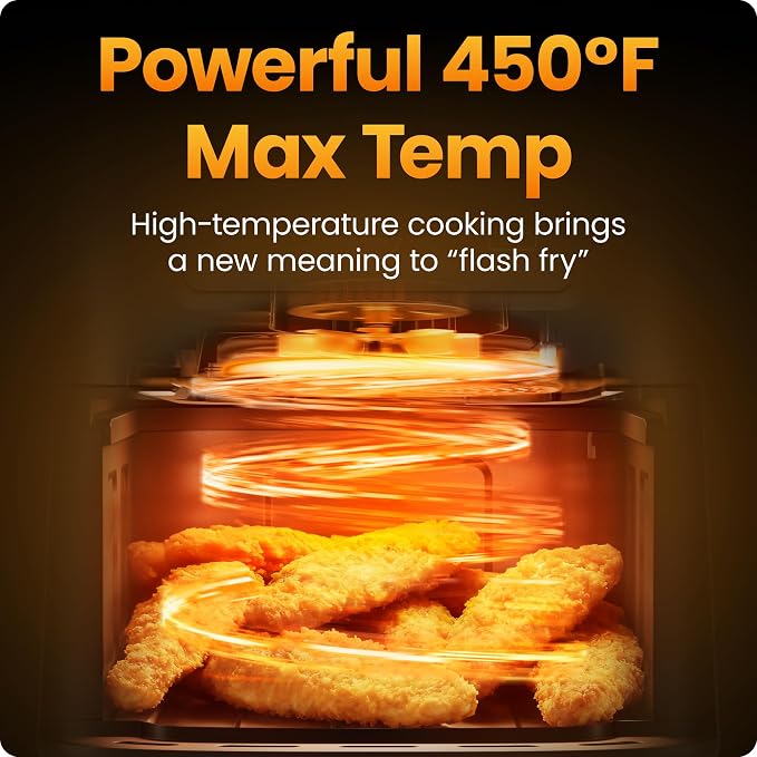Chefman Air Fryer – 4-in-1 Slim 3.5 QT Airfryer, Air Fry, Bake, Dehydrate, Frozen, 450°F Max Temp for Extra Crispy Results in Minutes, Nonstick Ceramic Coating, Dishwasher-Safe Accessories - Red
