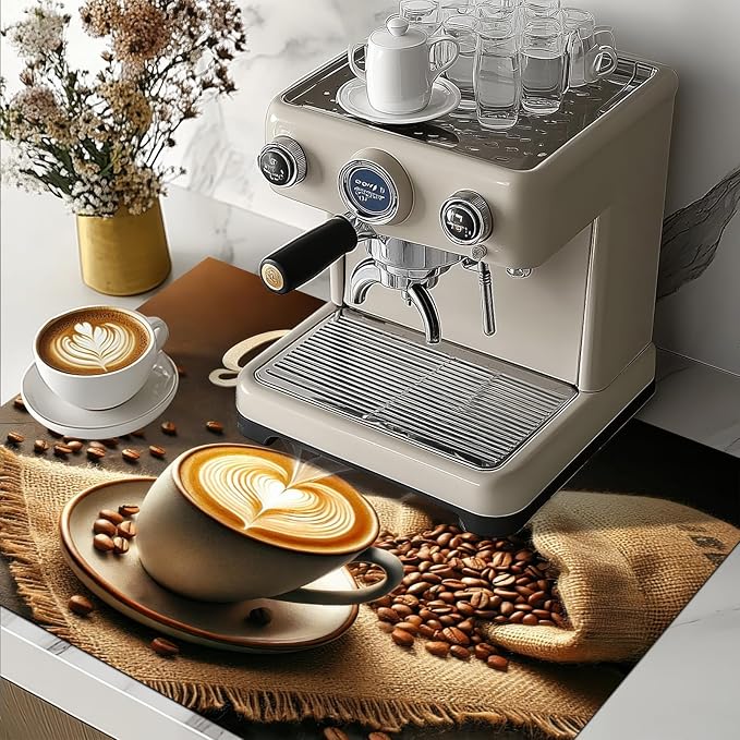HOMETITUTE Stove Top Cover for Electric 28x20 Inch Diatomite Good Days Stovetop Covers Coffee Bar Decor Kitchen Countertop Pad Mat Coffee Station Mat Heat Resistant Cooktop Protector Decor