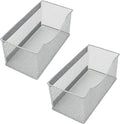 YBM Home Magnetic Basket Storage Organizer with 16 Strong Magnets for Metal Desk, Fridge, Whiteboard, and Wall Locker Accessories, Large (2-Pack)