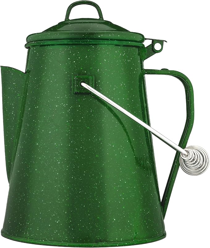 COLETTI Classic Camping Kettle 60 oz — Tea and Camp Kettle, NO Aluminum or Plastic, Ideal for Boiling Water [Green Enamel]
