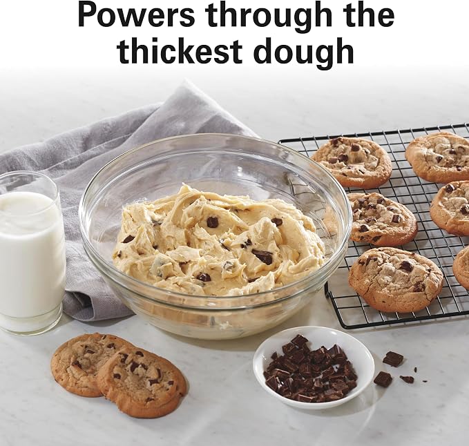 Hamilton Beach Electric Stand Mixer, 4 Quarts, Dough Hook, Flat Beater Attachments, Splash Guard 7 Speeds with Whisk, Silver | Planetary Mixing For Full Bowl Coverage | Splash Guard | 300 Watts | Whisk, Flat Beater, Dough Hook | Silver
