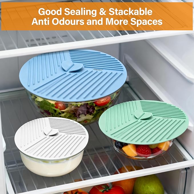Silicone Ice Ball Mold with Lid, 4 Pack & Silicone Lids for Bowls,Pot Holders - 9-Pack
