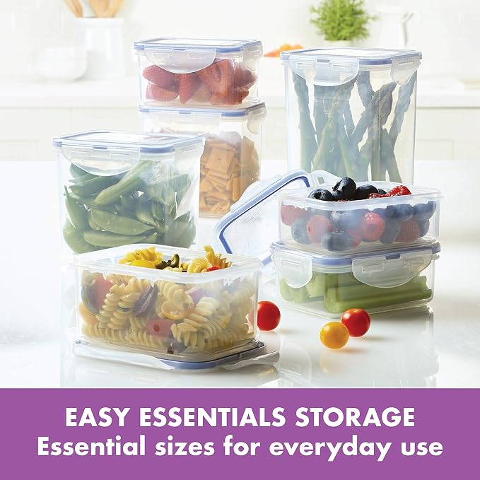 LocknLock Easy Essentials Food Storage Containers, 10 & 14 Piece Sets