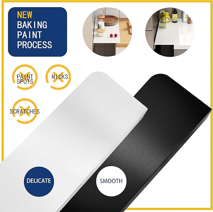 Metal Kitchen Refrigerator Gap Partition Countertop Gap Extension Board,Gap Covers Between Countertop and Walls, Refrigerator Side Partition, No Drill(White,15.75 * 3.93inch)