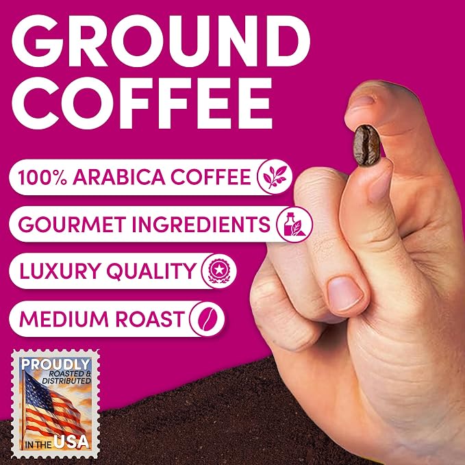 2 lb Jamaican Me Crazy Ground Coffee | Tropical Flavored Coffee with Vanilla Caramel Rum | Bulk Medium Roast Flavored | Specialty Grade | 32 oz