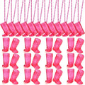 Sieral 36 Pcs Cowboy Boot Shot Glasses on Beaded Necklace Plastic Reusable Cowgirl Shot Boot Glasses Necklace Party Cups for Cowboy Cowgirl Bachelorette Carnival Western Birthday (Transparent Rose)