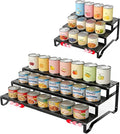 Attelite 3 Tier Expandable Can Rack Organizer for Pantry, Adjustable 13"-21" Metal Soda Can Organizer, Pantry Organization Canned Food Storage Holder for Kitchen Cabinet Countertop, Black 1Pack
