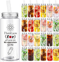 Skylety 24 Pcs Teacher Cups Bulk, Back to School Gifts 14 oz Reusable Plastic Cup with Lids and Straws We Appreciate All That You Do for First Day of School Party