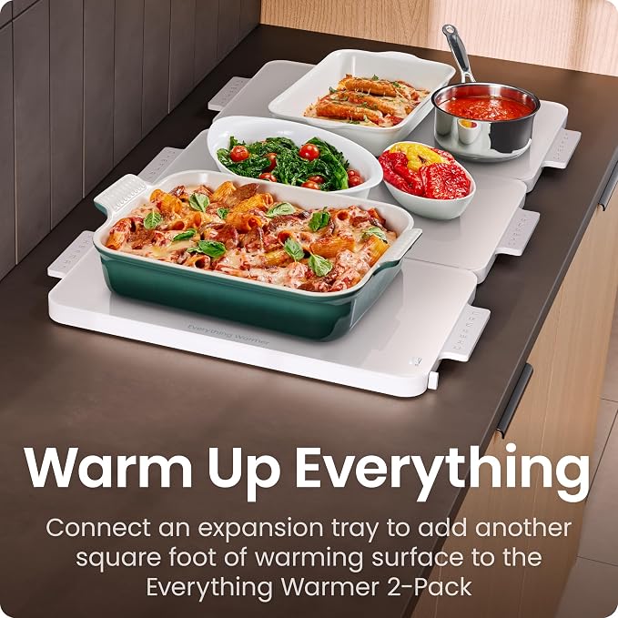 Chefman Everything Warmer Expansion Tray, 10” x 16” Electric Warming Tray, Requires Primary Panel for Use (Sold Separately), One Secondary Panel Included