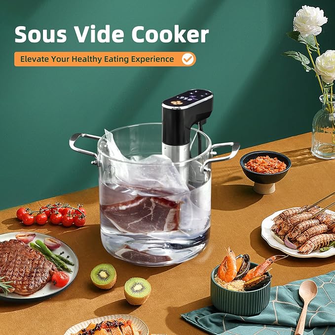Sous Vide Cooker,1300 Watts, Immersion Circulators, Sous Vide Precision Cooker,Temperature and Time Digital Display Control, Ultra-Quiet,Fast-Heating,Easy to store,IPX7 Waterproof