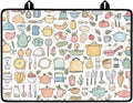 Kitchen Print Stove Top Covers Induction Cooktop Mat Countertop Mats Dish Drying Mats Heat Resistant Prevents Scratching Expands Usable Space 29'' x 20.9''