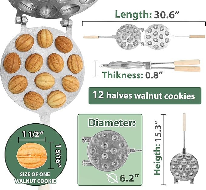 Walnut Cookie Mold Maker 12 - Oreshki Mold Maker - Walnut Cookie Molds - Орешница Russian - Oreshki Maker