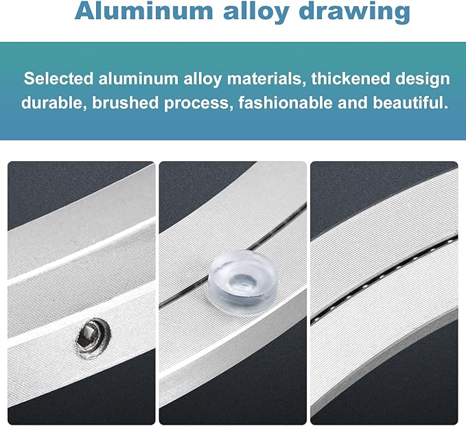 MECCANIXITY Aluminum Lazy Susan 16 Inch Turntable Ring Large Bearing Metal Rotating Turntable Bearings Swivel Plate Hardware for Round Dining-Table Showcase Display Stand Services Silver