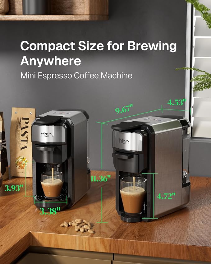 HBN 3-in-1 for Nespresso Capsule & K-Cup Pods & Ground Coffee Multi Coffee Maker + Tea 48-Count Sampler Variety Pack